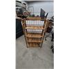Image 1 : Vintage Four-Tier Bamboo Shelving Unit Étagère With Slatted Shelves. 51”×28”×12”
