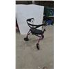 Image 4 : Rollator Four-Wheeled Mobility Walker in Purple with Padded Split Seat