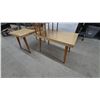 Image 3 : Pair of Mid-Century Modern Two-Tier Step End Tables, Light Wood-Grain Laminate, Tapered Legs