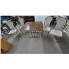 Image 1 : Vintage 1970s-80s Dinette Set, Laminate Top Table With Brass-Tone Base 30”×42”×42” and 4