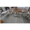 Image 2 : Vintage 1970s-80s Dinette Set, Laminate Top Table With Brass-Tone Base 30”×42”×42” and 4