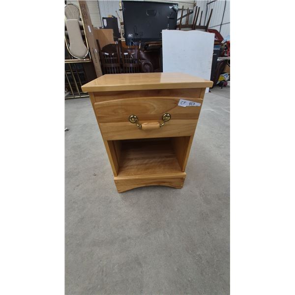 Wood Nightstand with Drawer and Open Shelf 25”×18”×15”
