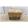 Image 1 : Beige Faux Leather Rectangular Storage Ottoman Footstool