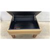 Image 3 : Beige Faux Leather Rectangular Storage Ottoman Footstool