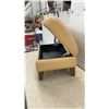 Image 4 : Beige Faux Leather Rectangular Storage Ottoman Footstool