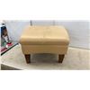 Image 5 : Beige Faux Leather Rectangular Storage Ottoman Footstool