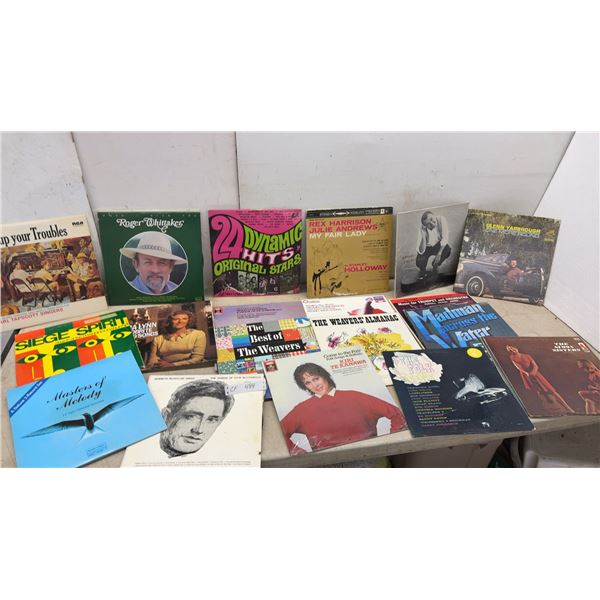 Vintage Vinyl Record Lot Including My Fair Lady, Roger Whittaker, Elton John, Weavers