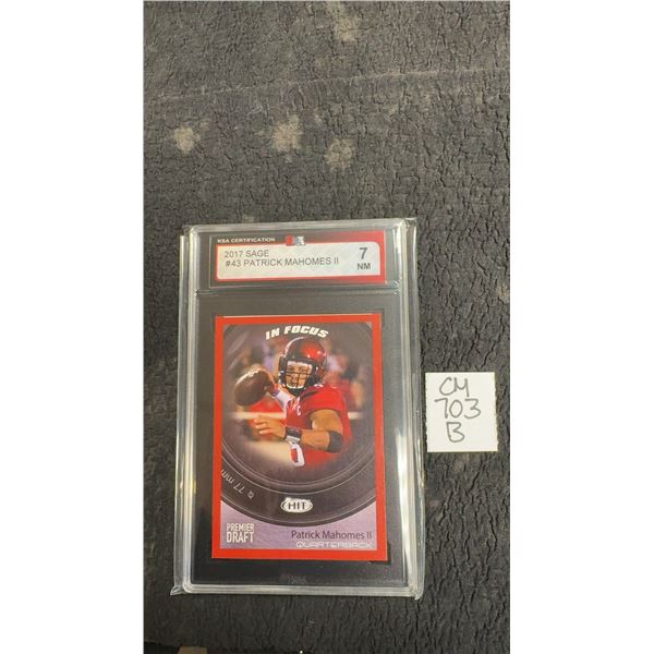 Graded Patrick Mahomes Premier Draft Rookie Card