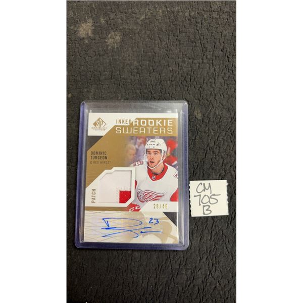 Dominic Turgeon Inked Rookie Sweaters Numbered Card