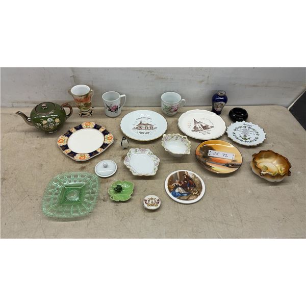 Decorative China, Green Floral Teapot, Commemorative Plates, Mugs, Vases