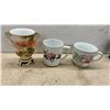 Image 3 : Decorative China, Green Floral Teapot, Commemorative Plates, Mugs, Vases