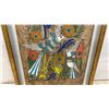 Image 4 : Framed Mexican Folk Art Painting with Birds and Rabbit, Gold Frame, 31 × 23”