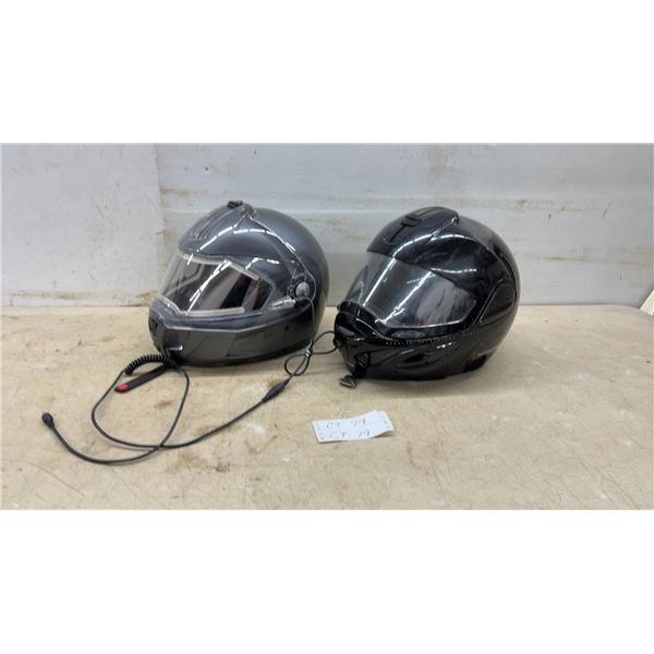 Two BRP Vision 180 DOT Certified L Helmets and One Modular Technology Revolution DOT Helmet, Size