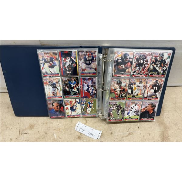 Binder of 1990-1991 Pro Set NFL Football Trading Cards, Bills, Colts, Chiefs