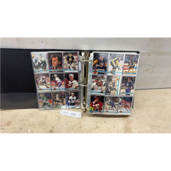 Binder of 1991-92 Topps Stadium Club NHL Hockey Trading Cards with Sporting News Rookies