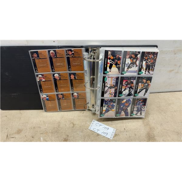 Binder of Hockey and Basketball Trading Cards