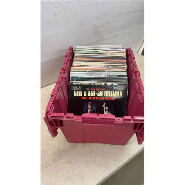 Crate of Vintage Vinyl Records Including Bill and Sue-On Hillman, Ken Griffin, Paul Anka