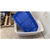 Image 2 : Assorted Plastic Storage Totes and Blue Recycling Bin, Including Gracious Living 34.8 Gallon