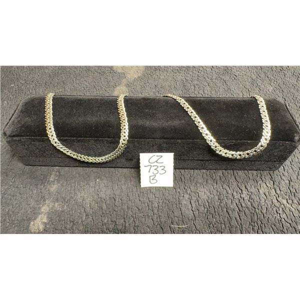 Platinum Plated 6.0mm Interlocking Necklace, 18” Long