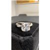 Image 2 : 925S 3.0 Carat Cushion Cut Simulated Diamond Twist Ring, Size 7, 925S with White Gold Overlay
