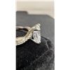 Image 4 : 925S 3.0 Carat Cushion Cut Simulated Diamond Twist Ring, Size 7, 925S with White Gold Overlay