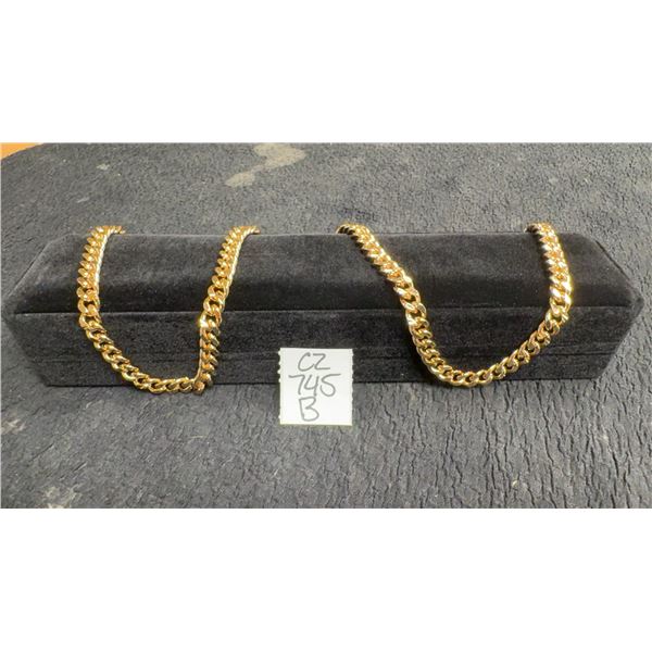 18K Gold Plated 8.0mm Cuban Link Necklace, 24” Long