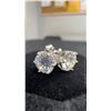 Image 4 : 925S 1.0 Carat Moissanite Lab Diamond Stud Earrings, 925S with White Gold Overlay, D, VVS1