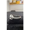 Image 5 : 925S 0.8 Ct Simulated Diamond Side Heart Twist Resizeable Ring, 925S with White Gold Overlay