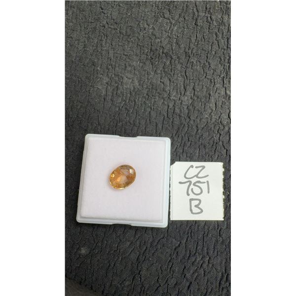 6.6 Ct Natural Untreated Imperial Topaz Oval Cut Gemstone, 9.2mm x 11.8mm