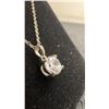 Image 2 : 925S 0.6ct Simulated Diamond Solitaire Necklace, 16”-18” Long, 925S with White Gold Overlay