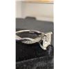 Image 3 : 925S 2.0ct Princess Cut Moissanite Lab Diamond Twist Ring, Size 7, D, VVS1, With GRA Report