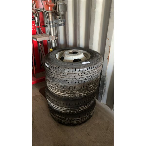4 New Sumitomo Encounter HT 225/75R16 Tires on 8 Bolt Steel Rims