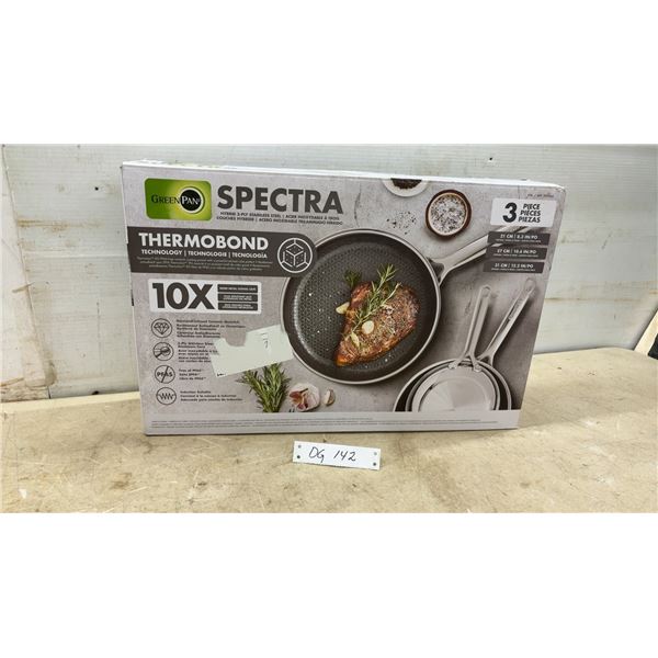GreenPan Spectra Hybrid 3-Ply Stainless Steel 3-Piece Frypan Set, 8.3”, 10.6”, and 12.2”