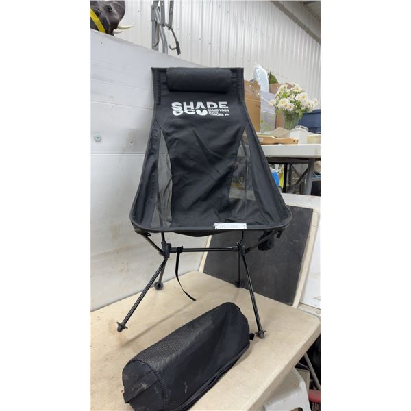 Shade Portable Ultralight Collapsible Camping Chair with Padded Headrest and Carrying Bag