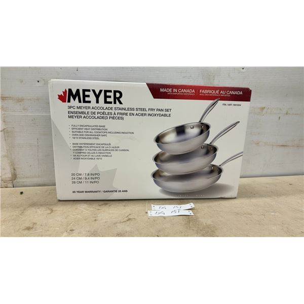 Meyer Accolade 3-Piece 18/10 Stainless Steel Fry Pan Set, 20, 24, and 28 cm