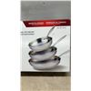 Image 4 : Meyer Accolade 3-Piece Stainless Steel Fry Pan Set, 20, 24, 28cm, Induction Compatible