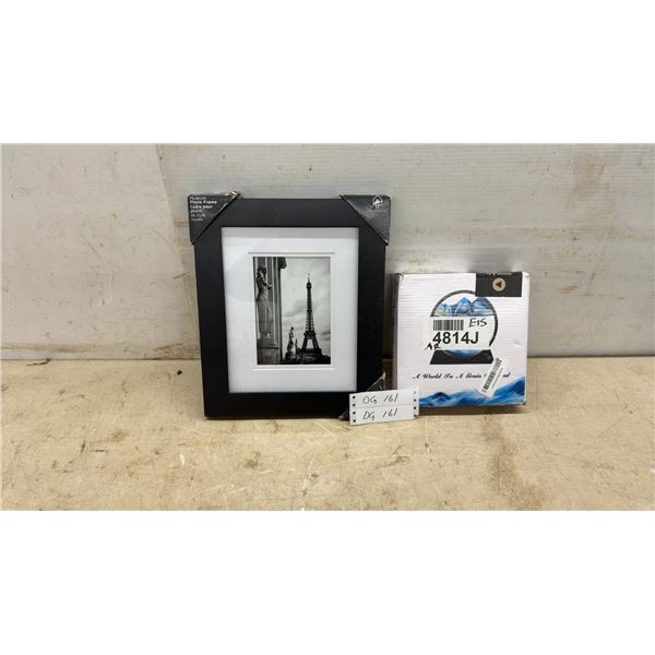 Hometrends Museum Photo Frame 8” x 10” Matted to 5” x 7” and Quicksand Painting Moving Sand Art