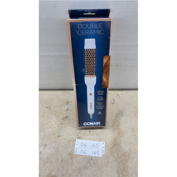 Conair Double Ceramic Thermal Round Brush, 1 1/4” (32mm) Barrel, Ionic, 375°F High Heat