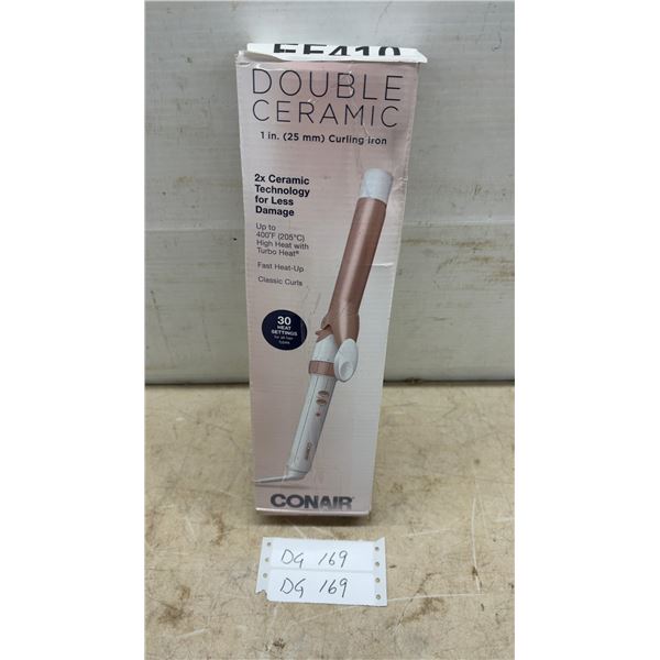 Conair Double Ceramic 1” (25 mm) Curling Iron with 30 Heat Settings and Turbo Heat