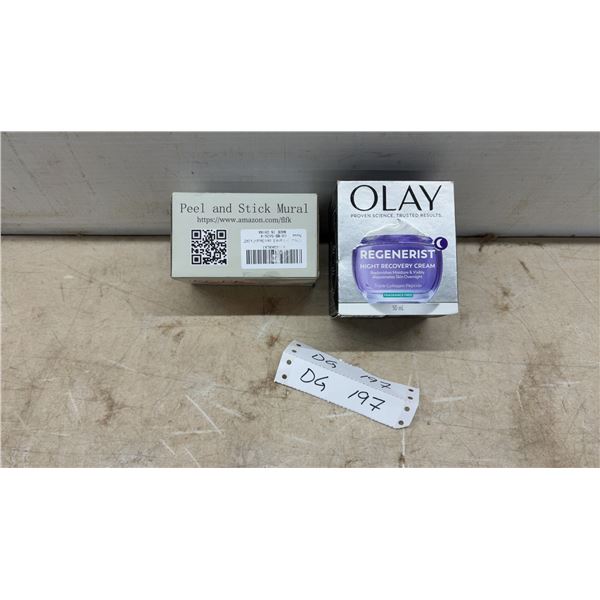 Olay Regenerist Night Recovery Cream 50 mL and FLFK Mirror Frame Borders Decal 4” x 240”