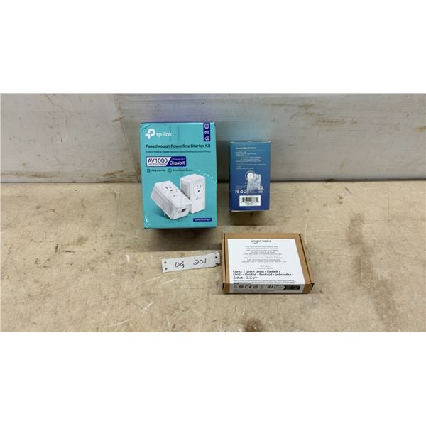 TP-Link AV1000 Powerline Kit, Kasa HS105 Smart Plug, and Amazon Basics Cat-6 10' Cable