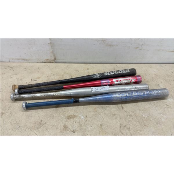 Four Aluminum Bats Louisville Slugger, Easton Smoke, Easton