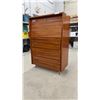 Image 1 : Vintage Mid-Century Modern Teak Secretary Desk with Drop-Down Writing Surface and 3 Drawers, 50 ×