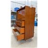Image 4 : Vintage Mid-Century Modern Teak Secretary Desk with Drop-Down Writing Surface and 3 Drawers, 50 ×