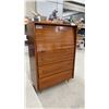 Image 5 : Vintage Mid-Century Modern Teak Secretary Desk with Drop-Down Writing Surface and 3 Drawers, 50 ×