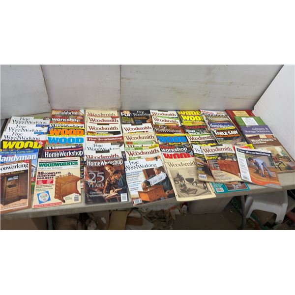 Large Collection of Woodworking Magazines: Fine Woodworking, Woodsmith, Wood, Handyman