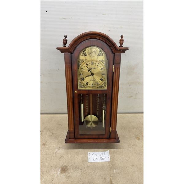 Daniel Dakota Westminster Chime Quartz Wall Clock With Pendulum, 21 1/2 × 12”