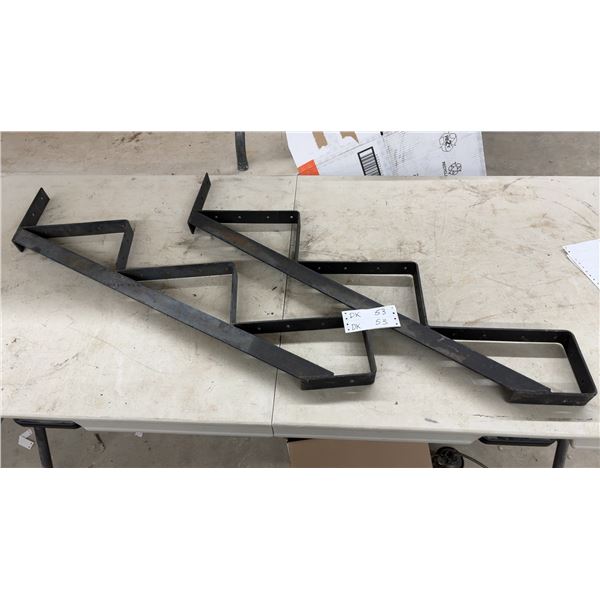 Two Metal Stair Stringers, Each with Pre-Drilled Holes
