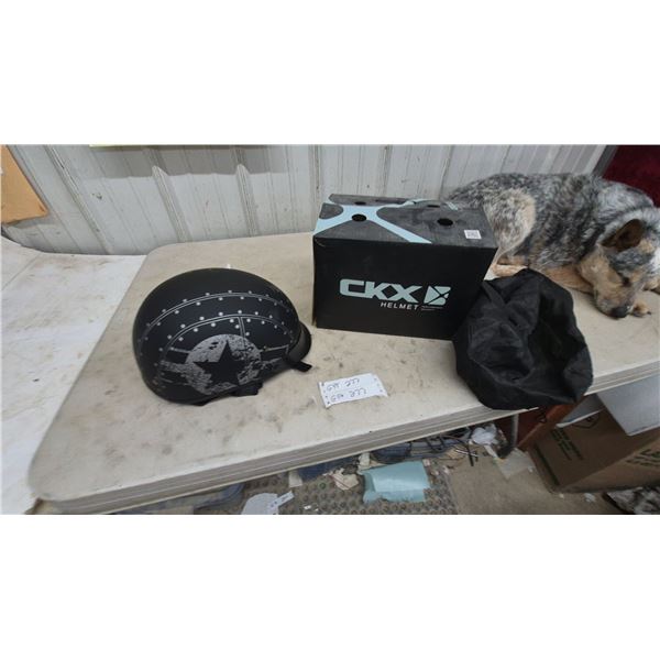 New CKX TX-208 Half Helmet with Matte Black Distressed Star Graphic and Original Box Size XL