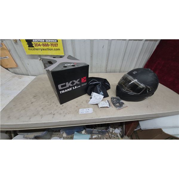 New CKX Tranz 1.5 RMS Modular Helmet, Matte Black, Size 2X, with Electric Heated Shield